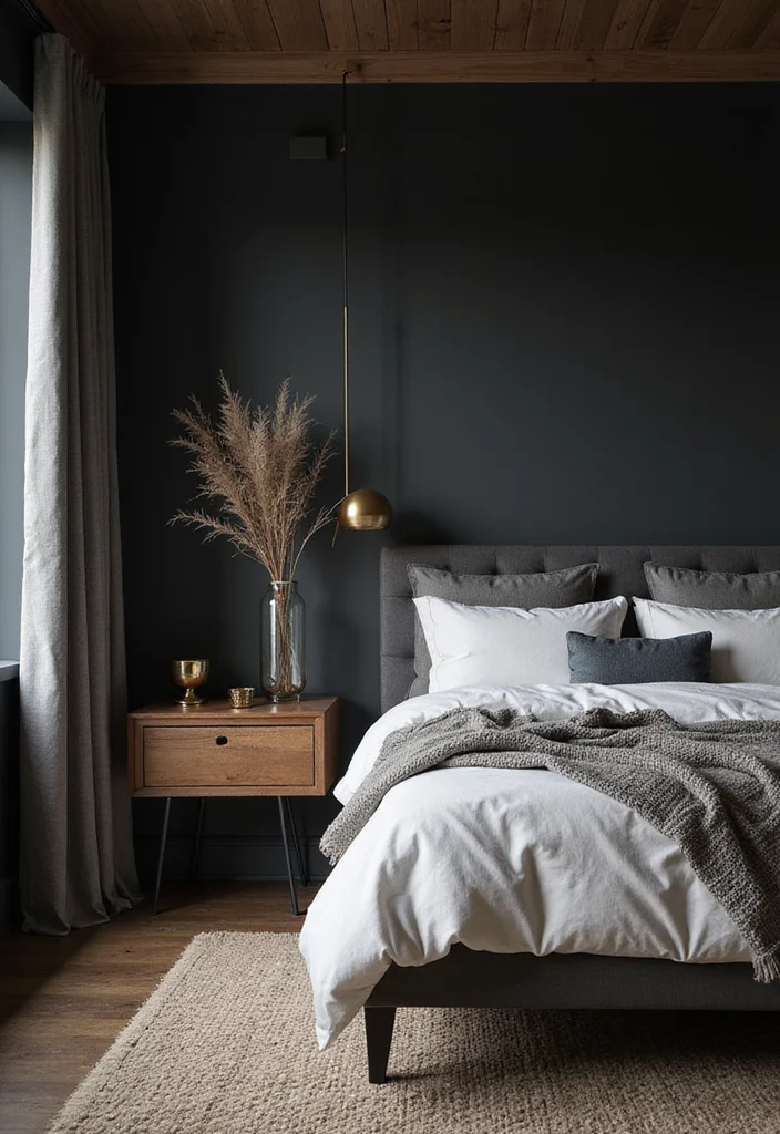 10 Small Dark Bedroom Ideas for Cozy Elevated Style - 1. Embrace Deep Charcoal Walls