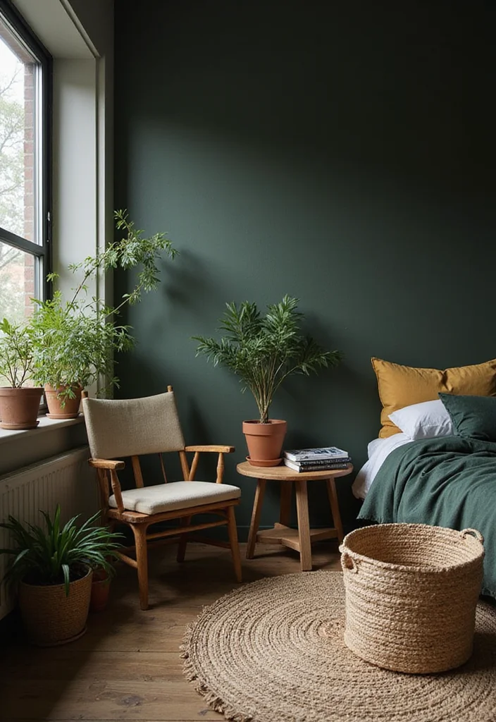 10 Small Dark Bedroom Ideas for Cozy Elevated Style - 6. Use Natural Elements