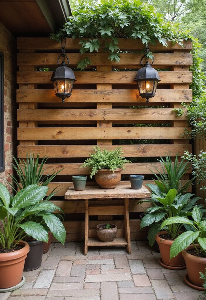 12 Backyard Patio Wall Ideas for Privacy and Design - 3. Rustic Wooden Pallet Walls