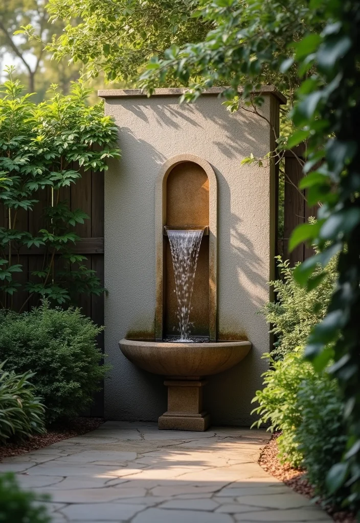 12 Backyard Patio Wall Ideas for Privacy and Design - 6. Elegant Wall Water Features
