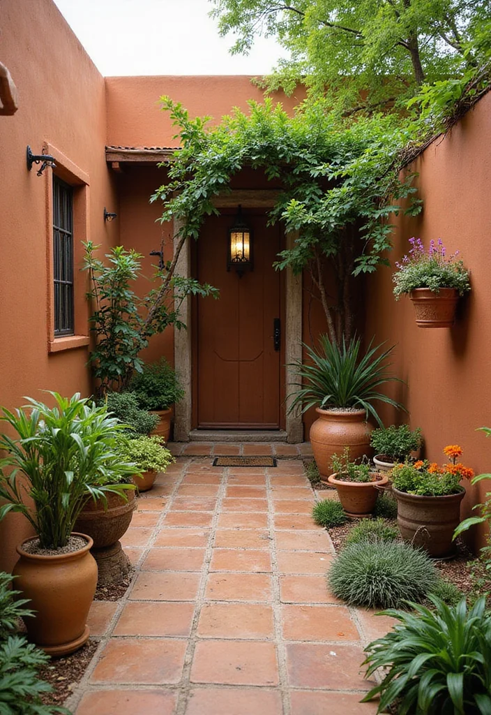 12 Backyard Wall Color Ideas for Fresh Outdoor Style - 3. Earthy Terracotta