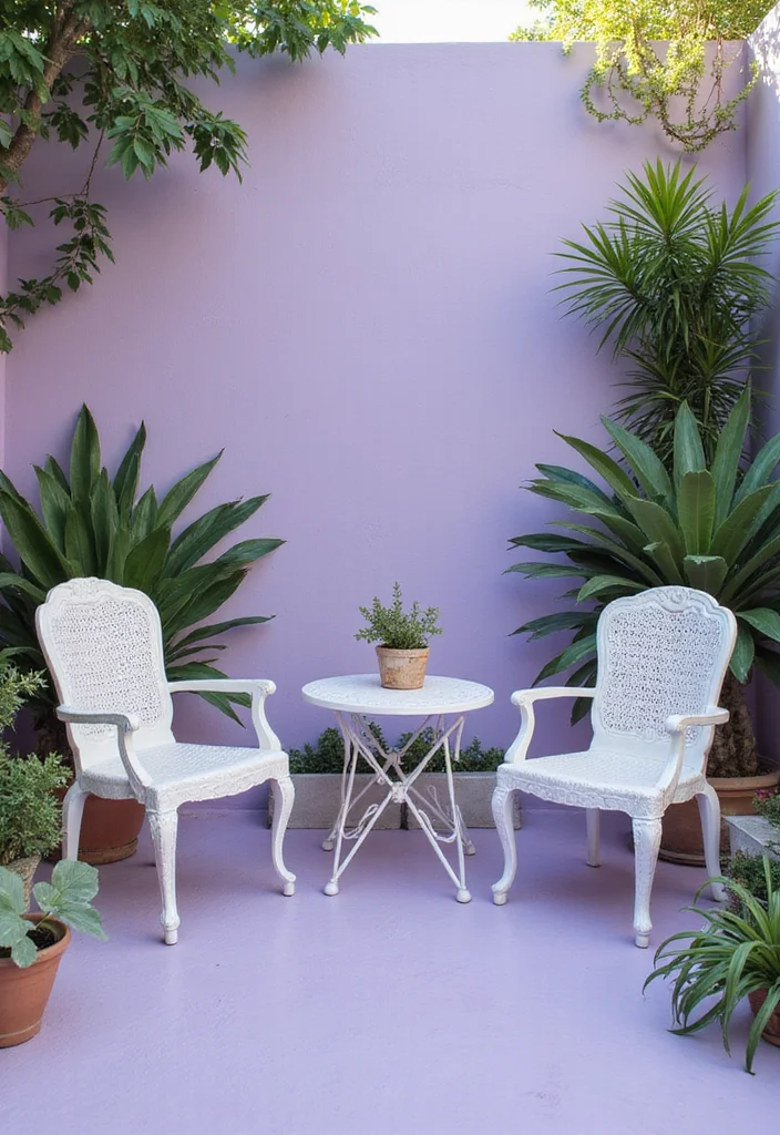 12 Backyard Wall Color Ideas for Fresh Outdoor Style - 6. Soft Lavender