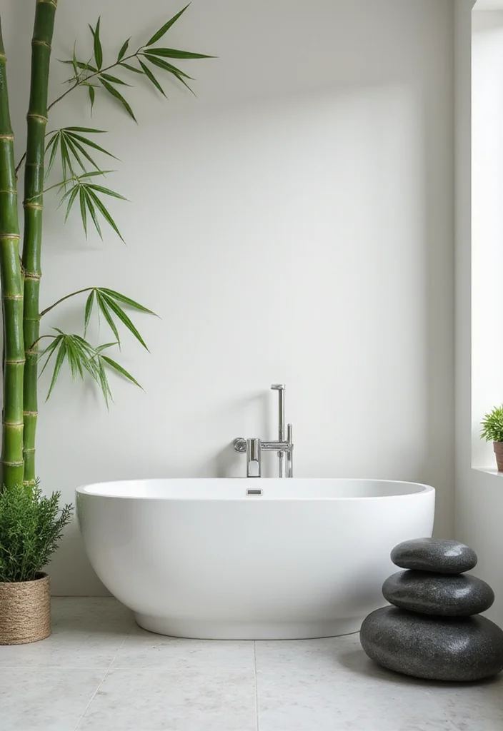 12 Bathroom Mural Ideas for Bold Artistic Walls - 8. Minimalist Zen