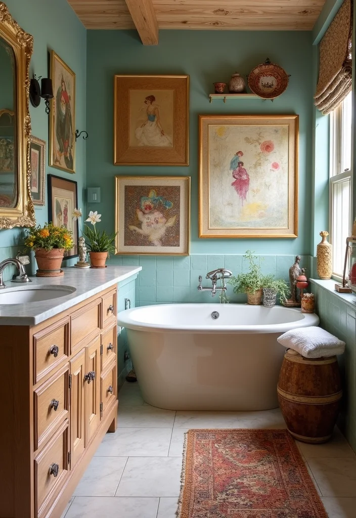 12 Bathroom Wall Cabinet Ideas for Extra Vertical Storage - 10. Eclectic Styles for Personalization