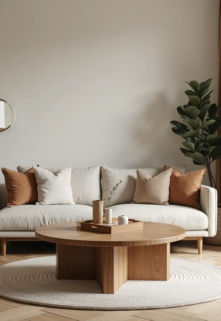 12 Beige Sectional Living Room Ideas for Spacious Cozy Seating - 10. Statement Coffee Tables