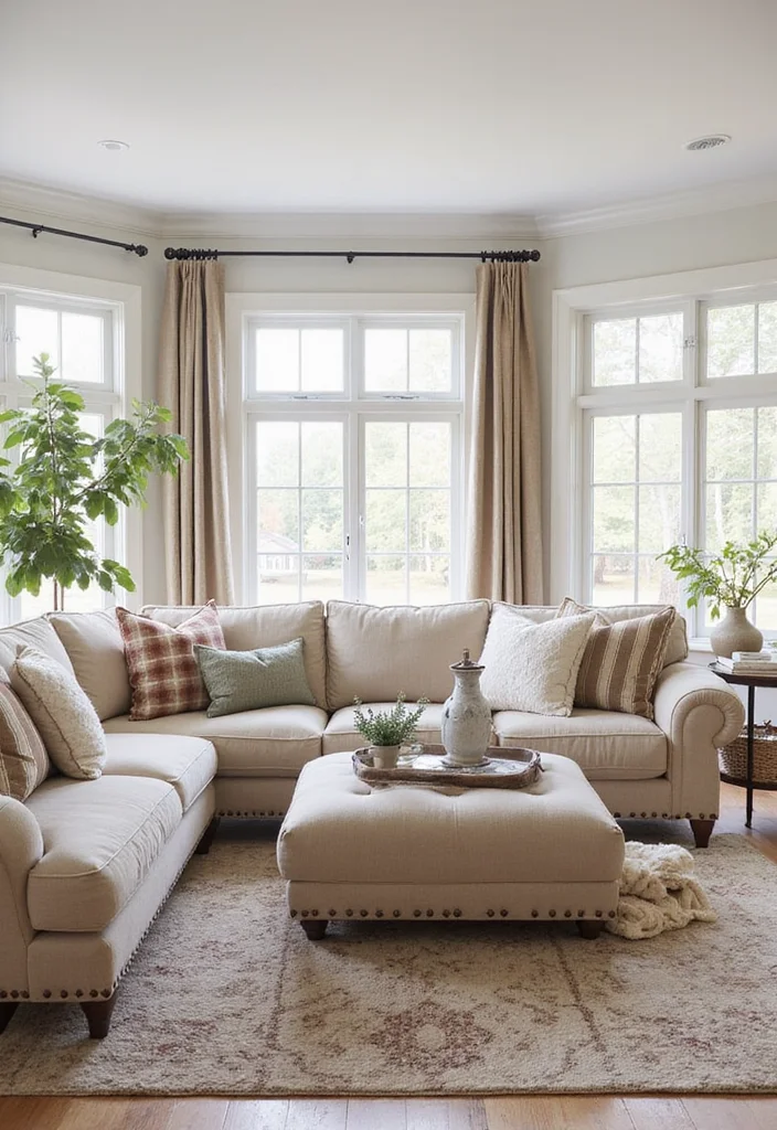 12 Beige Sectional Living Room Ideas for Spacious Cozy Seating - 12. Seasonal Decor Swaps