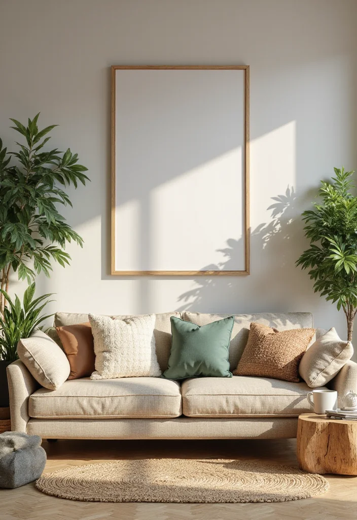 12 Beige Sectional Living Room Ideas for Spacious Cozy Seating - 6. Nature-Inspired Decor