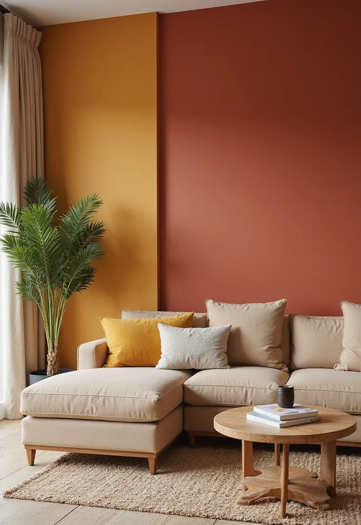 12 Beige Sectional Living Room Ideas for Spacious Cozy Seating - 9. Bold Wall Colors