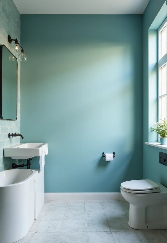12 Blue Green Bathroom Ideas for Fresh Calm Color Mix - 2. Soothing Paint Palettes