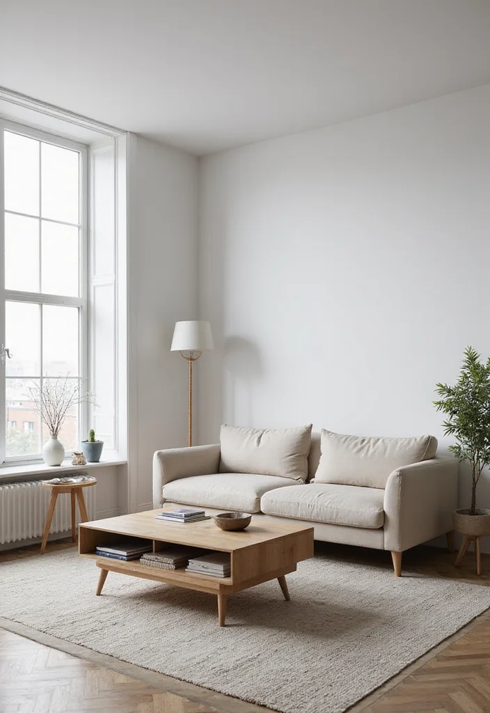 12 Comfortable Living Room Ideas for Relaxed Everyday Living - 3. Minimalist Furniture with Functionality