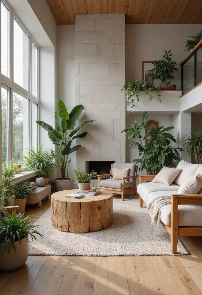 12 Comfortable Living Room Ideas for Relaxed Everyday Living - 6. Natural Elements for a Touch of Calm