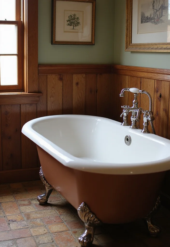 12 Craftsman Bathroom Ideas for Classic Woodwork Charm - 3. Vintage Fixtures and Faucets