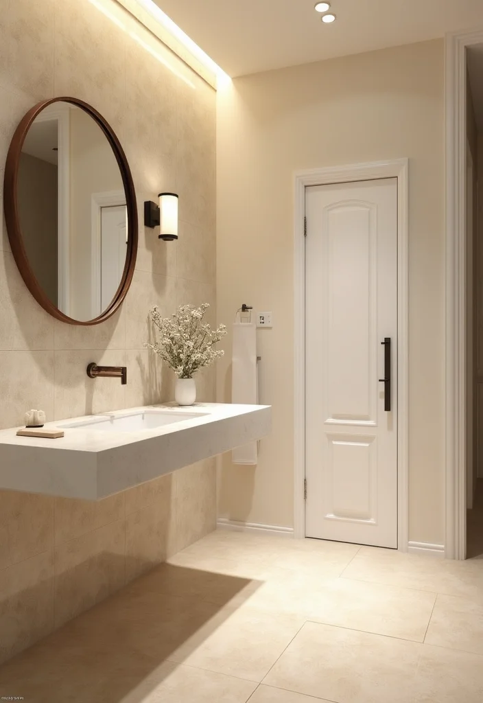12 Cream Bathroom Ideas for Soft Timeless Warmth - 12. Stylish Mirrors