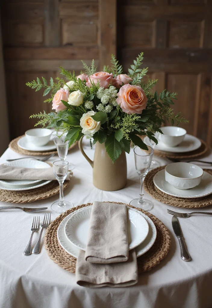 12 English Cottage Kitchen Ideas for Charming Vintage Comfort - 8. Rustic Table Settings