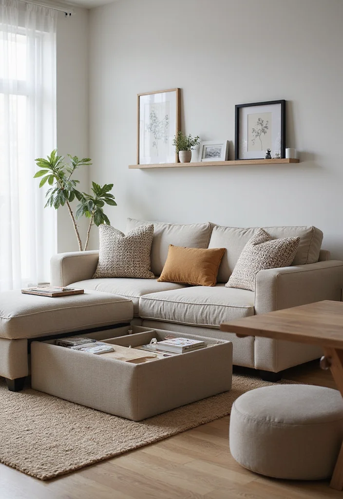 12 Extra Living Room Space Ideas for Better Functionality - 2. Multifunctional Furniture