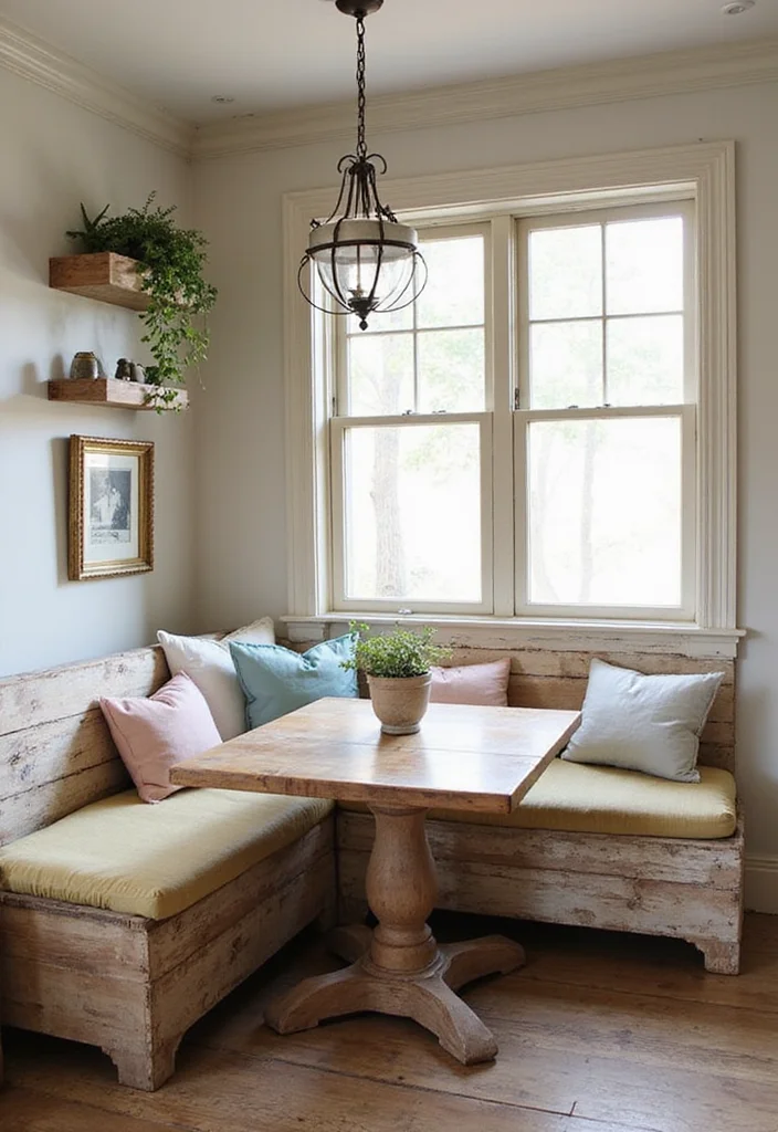 12 Kitchen Booth Ideas for Cozy Built-In Seating - 1. Vintage Farmhouse Charm