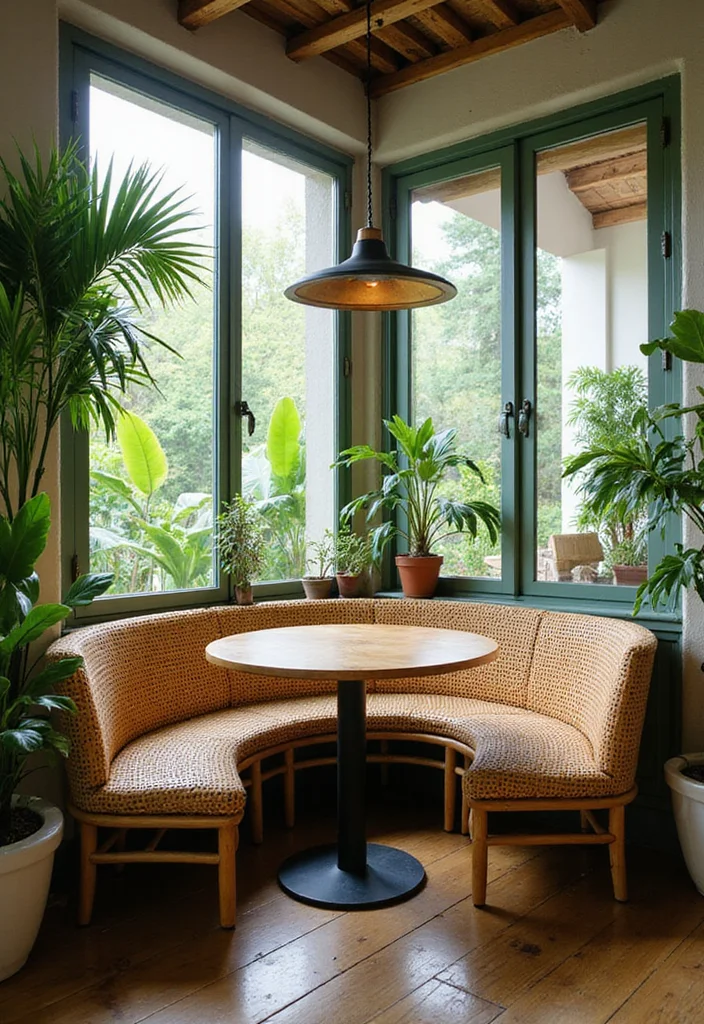 12 Kitchen Booth Ideas for Cozy Built-In Seating - 8. Nature-Inspired Retreat