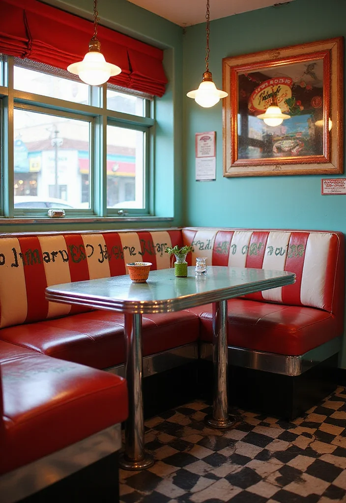 12 Kitchen Booth Ideas for Cozy Built-In Seating - 9. Retro Diner Style