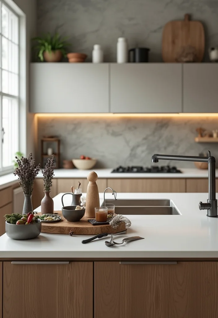 12 Kitchen Island Styling Ideas for a Polished Finished Look 111 12 Kitchen Island Styling Ideas for a Polished Finished Look - 11. Incorporate Unique Kitchen Gadgets