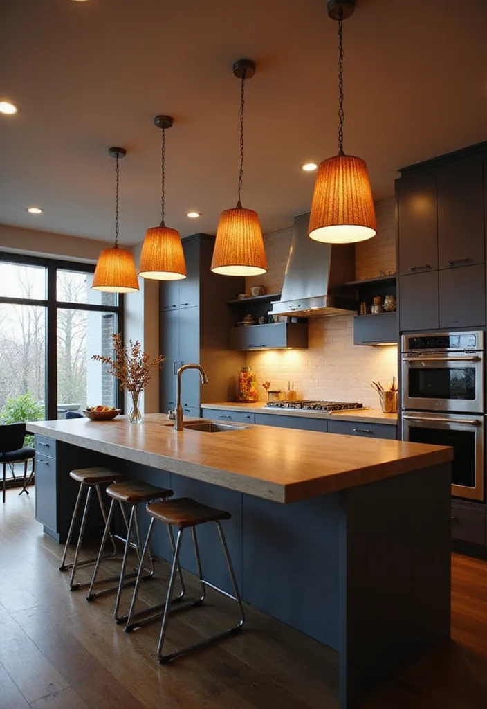 12 Kitchen Island Styling Ideas for a Polished Finished Look 78 12 Kitchen Island Styling Ideas for a Polished Finished Look - 8. Warm Lighting Fixtures