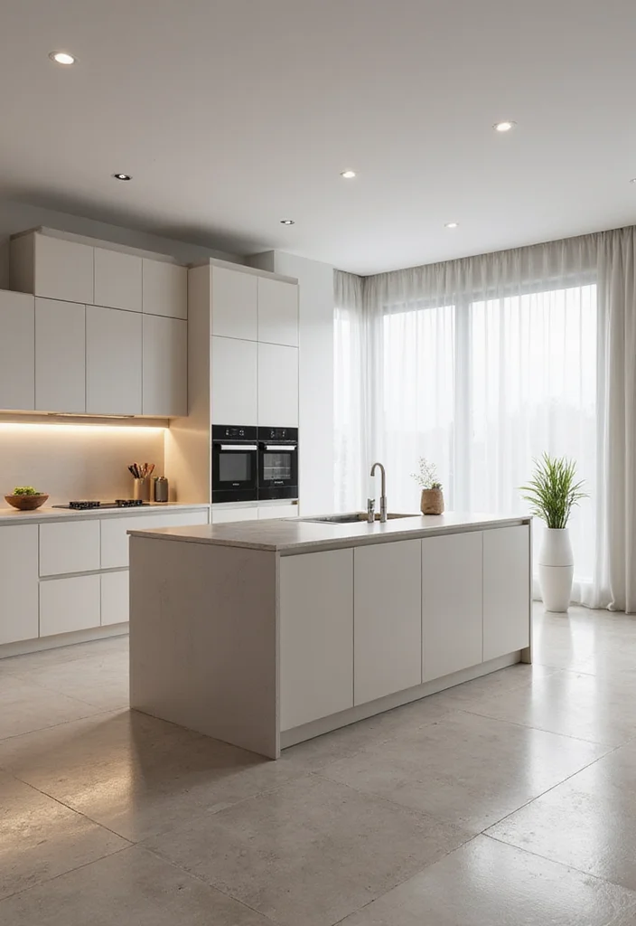 12 Kitchen Island Table Ideas for Flexible Dining Space - 7. Minimalist Islands with Clean Lines