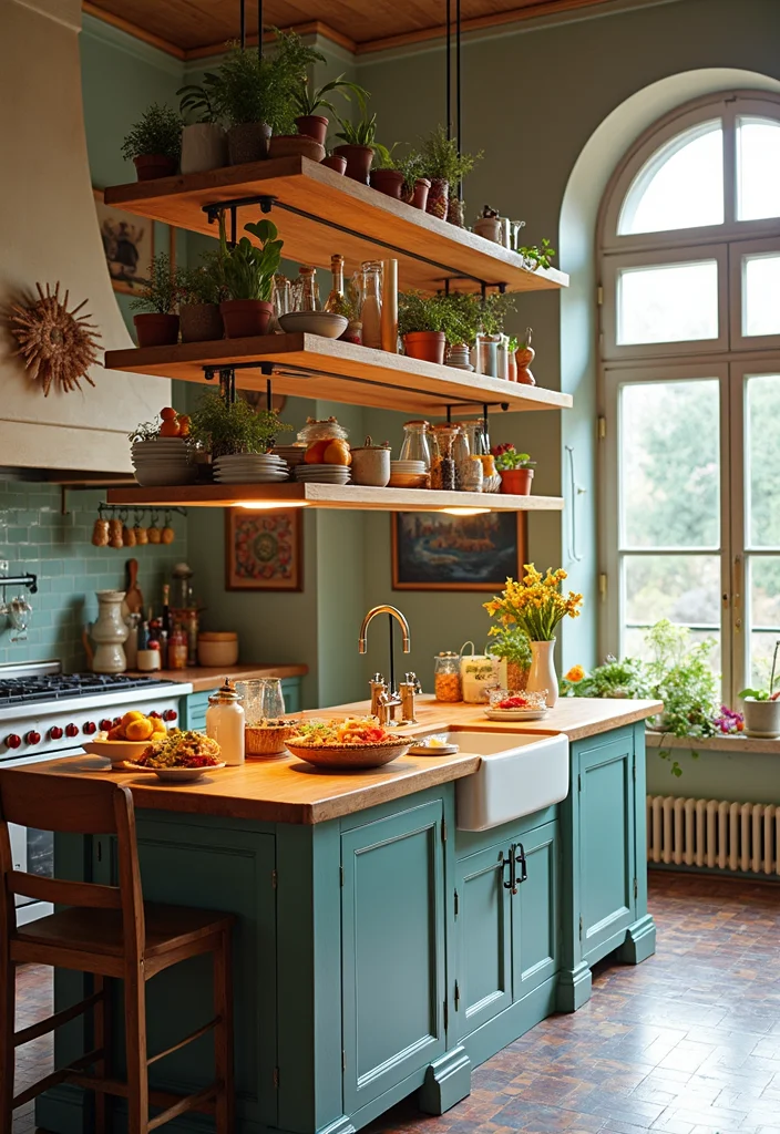 12 Kitchen Island Table Ideas for Flexible Dining Space - 9. Tiered Islands for Various Functions