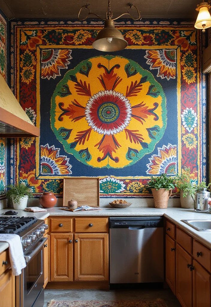 12 Kitchen Mural Ideas for Creative Statement Walls - 9. Cultural Heritage