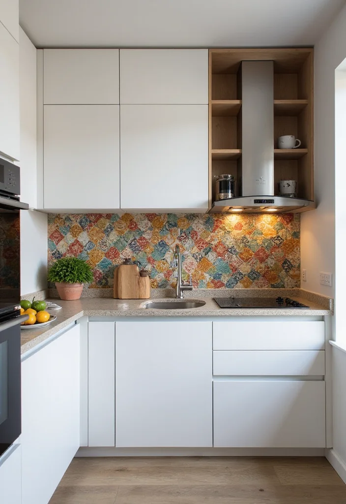 12 Micro Kitchen Ideas for Efficient Tiny Layouts - 8. Stylish Backsplashes for Visual Interest
