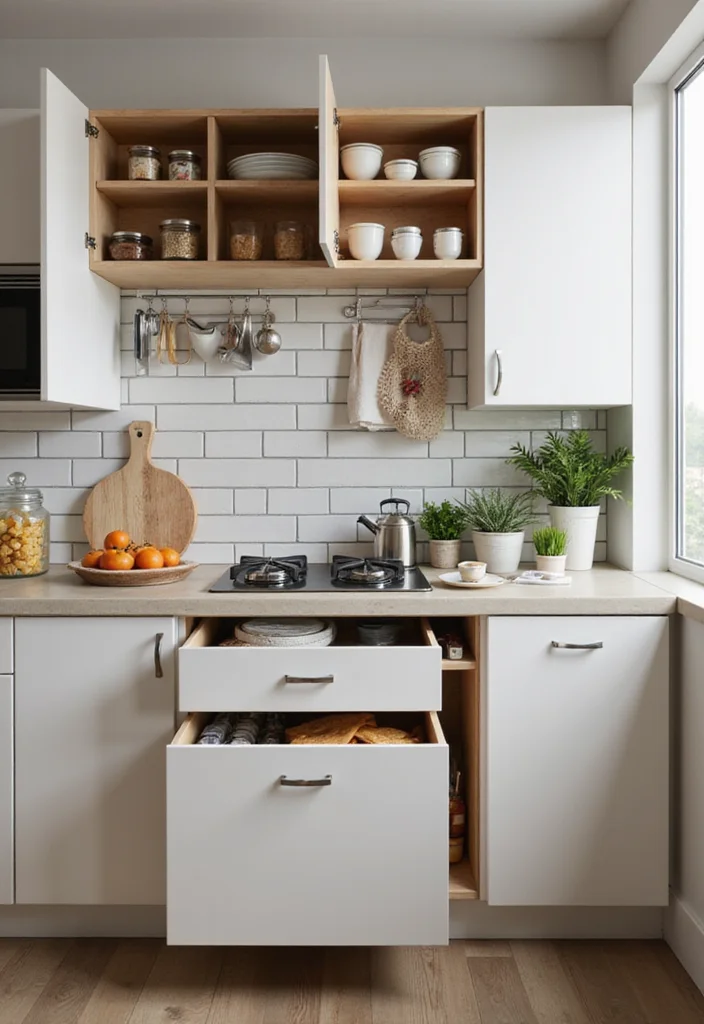 12 Micro Kitchen Ideas for Efficient Tiny Layouts - 9. Cleverly Designed Storage Solutions
