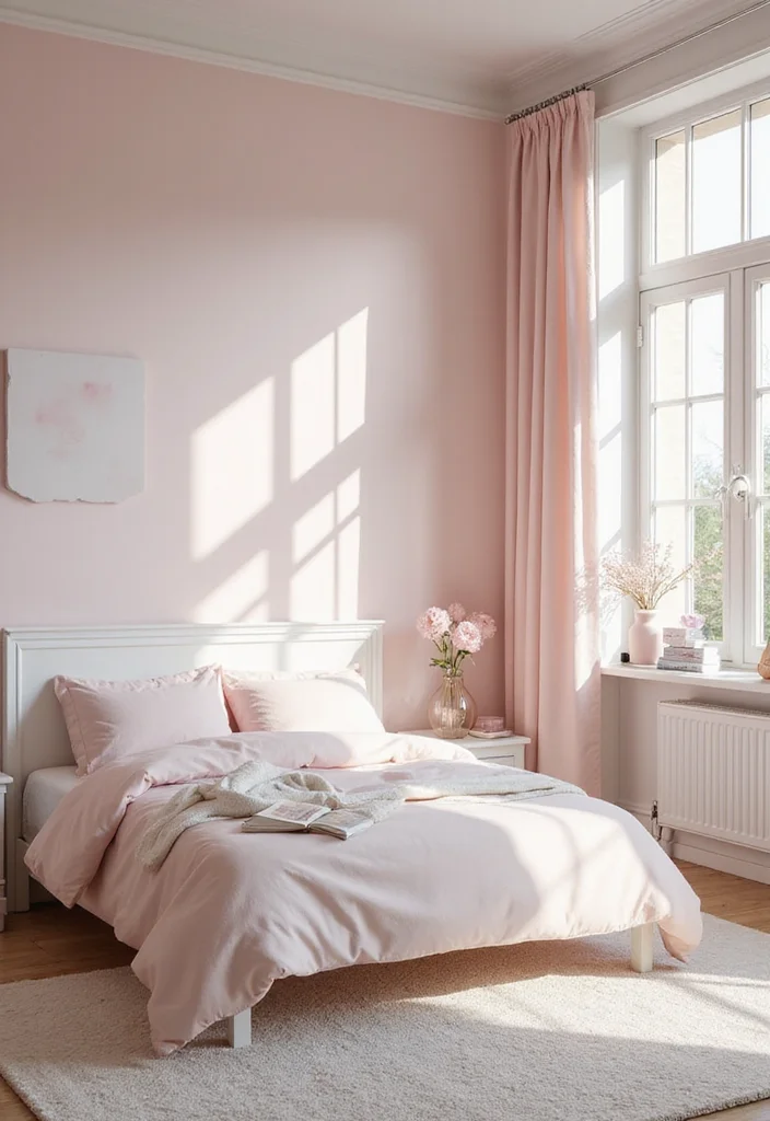 12 Pink and White Bedroom Ideas for Soft Fresh Style - 10. Bright and Airy