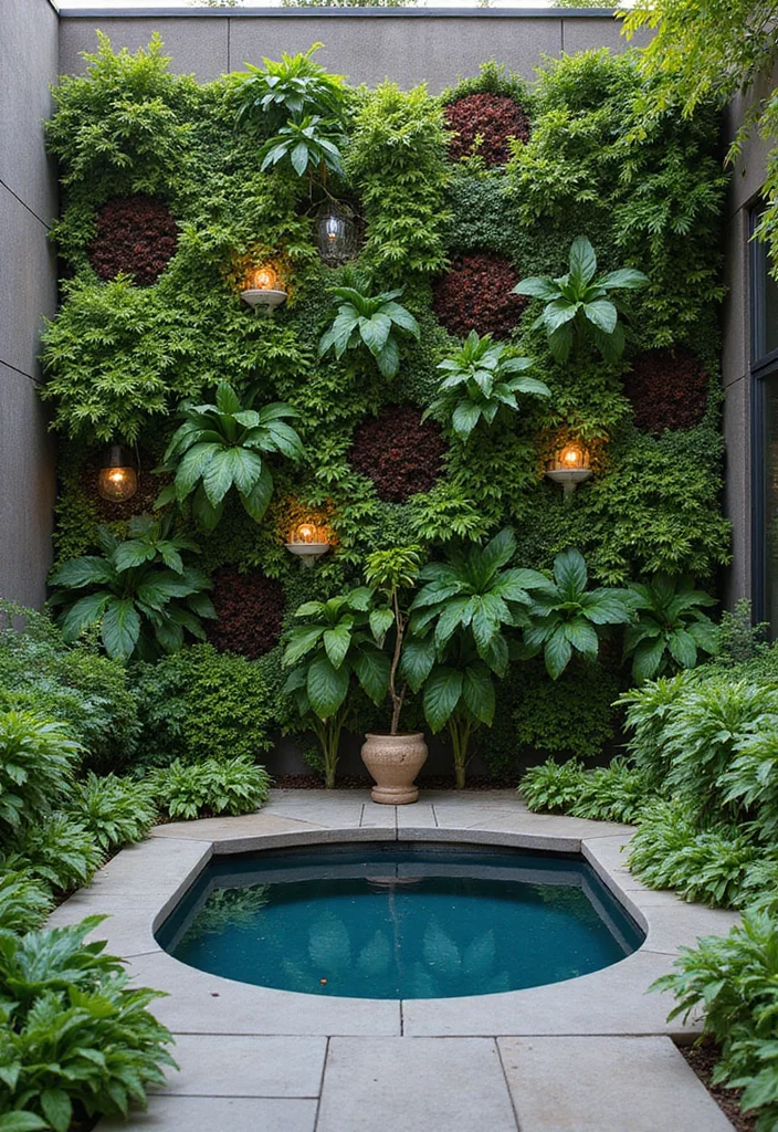 12 Pool in Small Backyard Ideas for Smart Space Use - 10. Vertical Gardens