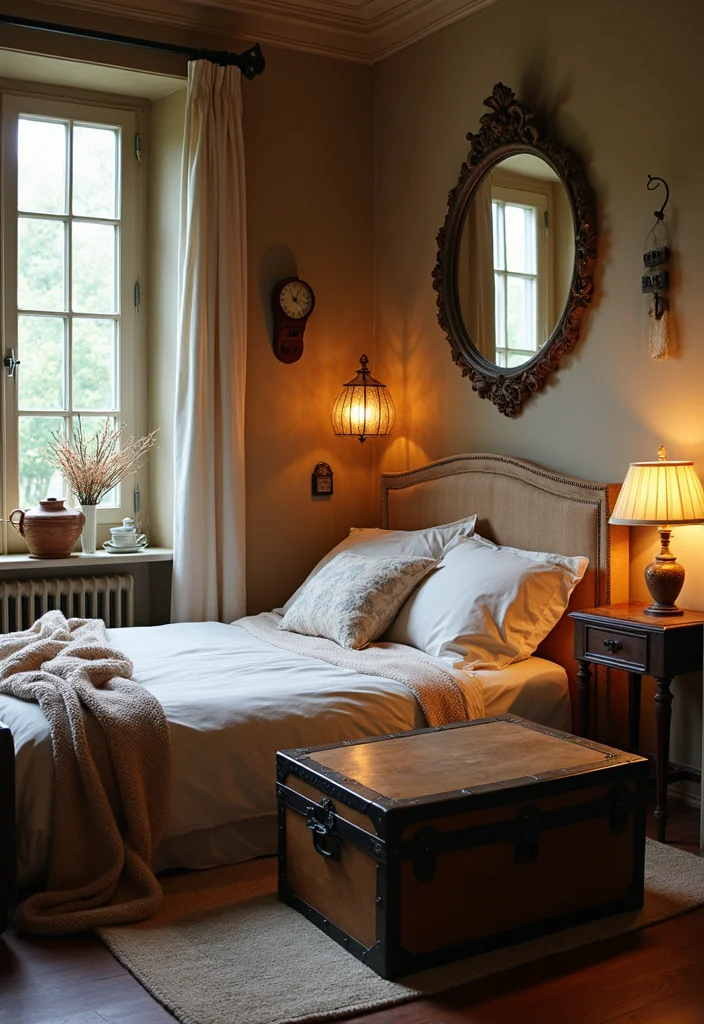 12 Primitive Bedroom Ideas for Rustic Minimal Comfort - 3. Vintage Bedroom Accents