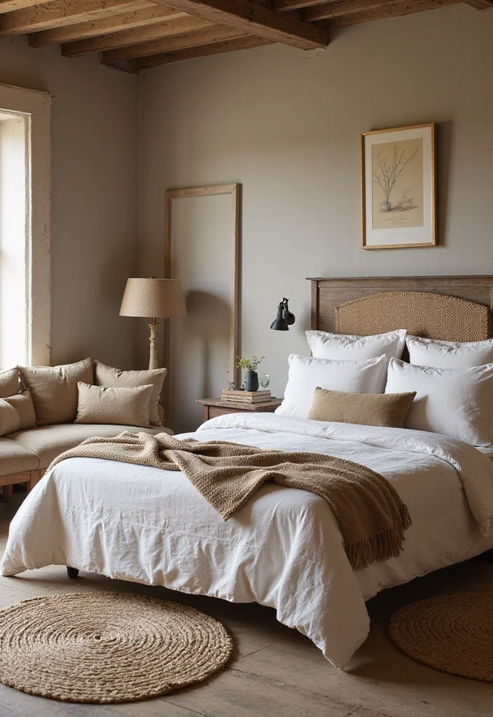 12 Primitive Bedroom Ideas for Rustic Minimal Comfort - 4. Layering Textures for Comfort