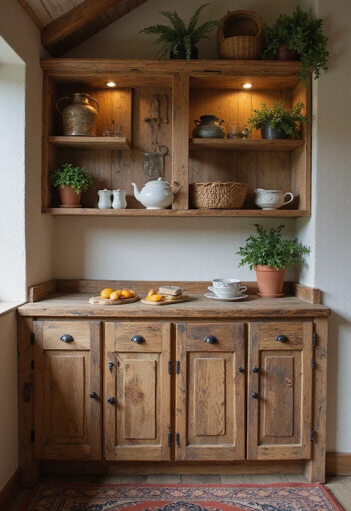 12 Primitive Kitchen Ideas for Simple Rustic Character - 1. Reclaimed Wood Cabinets