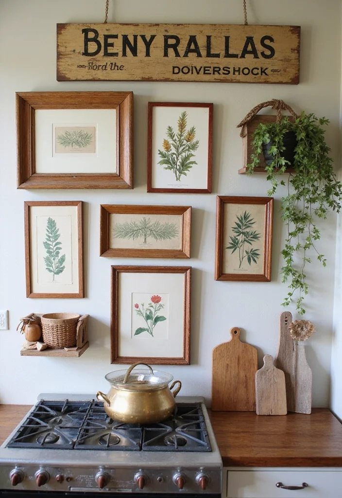 12 Primitive Kitchen Ideas for Simple Rustic Character - 11. Rustic Wall Art