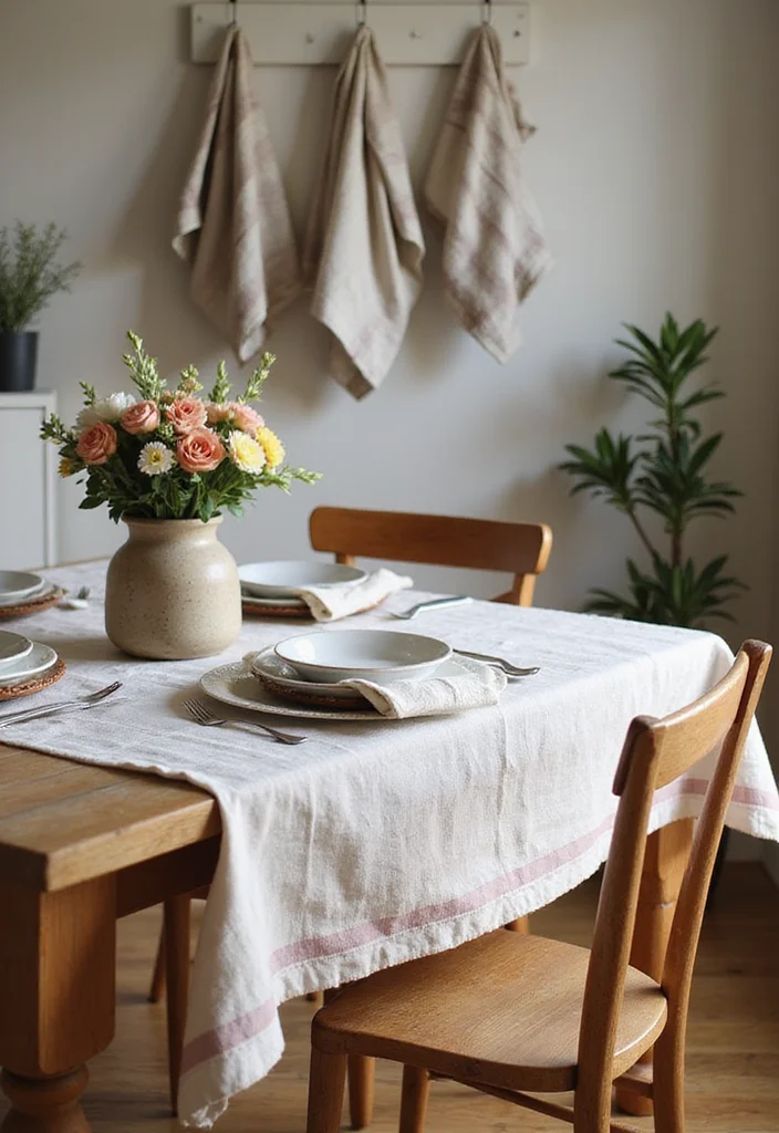 12 Primitive Kitchen Ideas for Simple Rustic Character - 5. Cozy Textiles