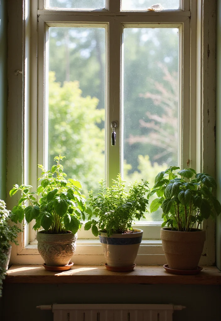 12 Primitive Kitchen Ideas for Simple Rustic Character - 9. Fresh Herb Garden
