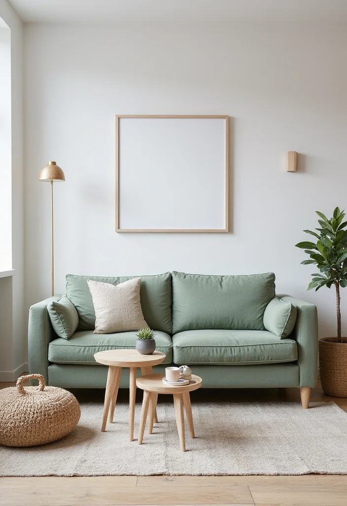 12 Sage Green Sofa Living Room Ideas for Calm Natural Style - 5. Scandinavian Simplicity