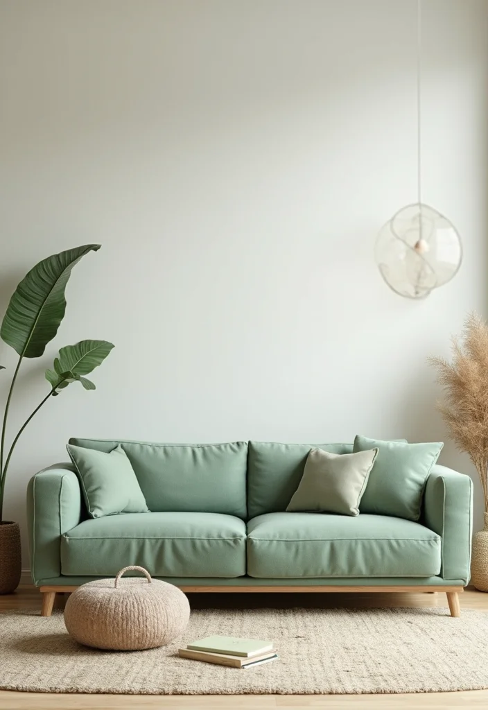 12 Sage Green Sofa Living Room Ideas for Calm Natural Style - 9. Zen Retreat