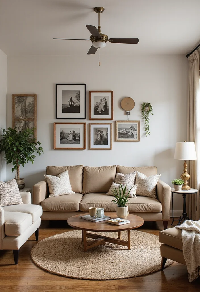 12 Square Living Room Ideas for Balanced Flexible Layouts - 12. Personal Touches and Accessories