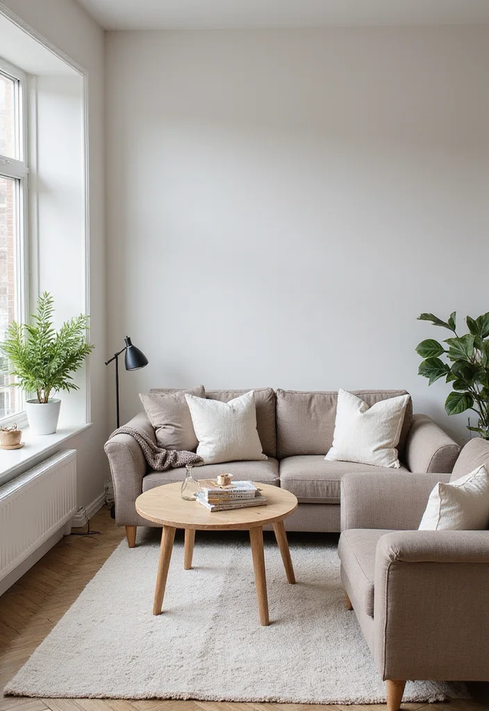 12 Taupe Living Room Ideas for Soft Neutral Warmth - 1. Taupe & White Harmony