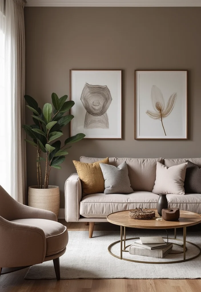 12 Taupe Living Room Ideas for Soft Neutral Warmth - 3. Accent Walls