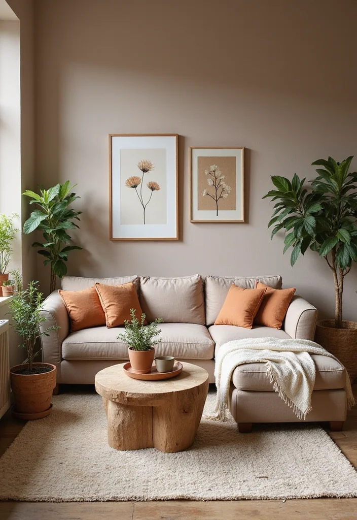12 Taupe Living Room Ideas for Soft Neutral Warmth - 4. Earthy Accents