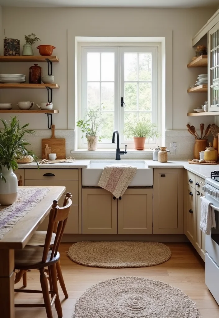 12 Warm Kitchen Ideas for Cozy Inviting Spaces - 4. Cozy Textiles