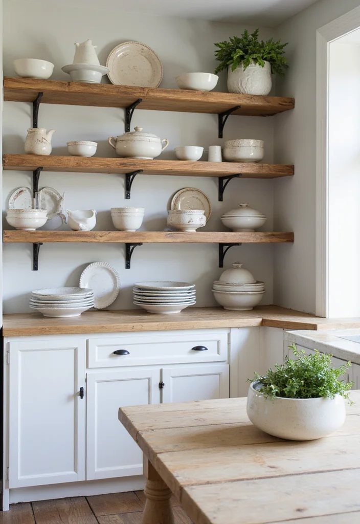 12 Warm Kitchen Ideas for Cozy Inviting Spaces - 6. Open Shelving Displays