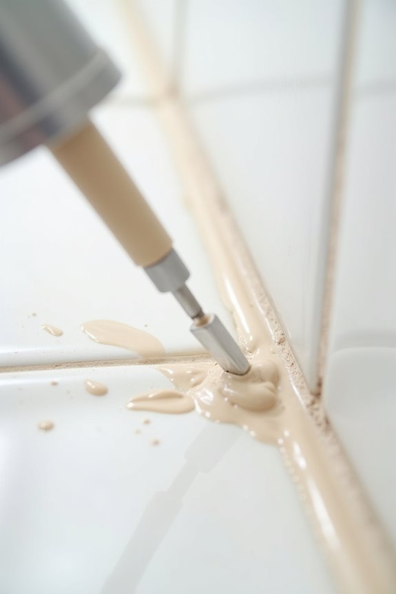 45 degree caulk bead technique