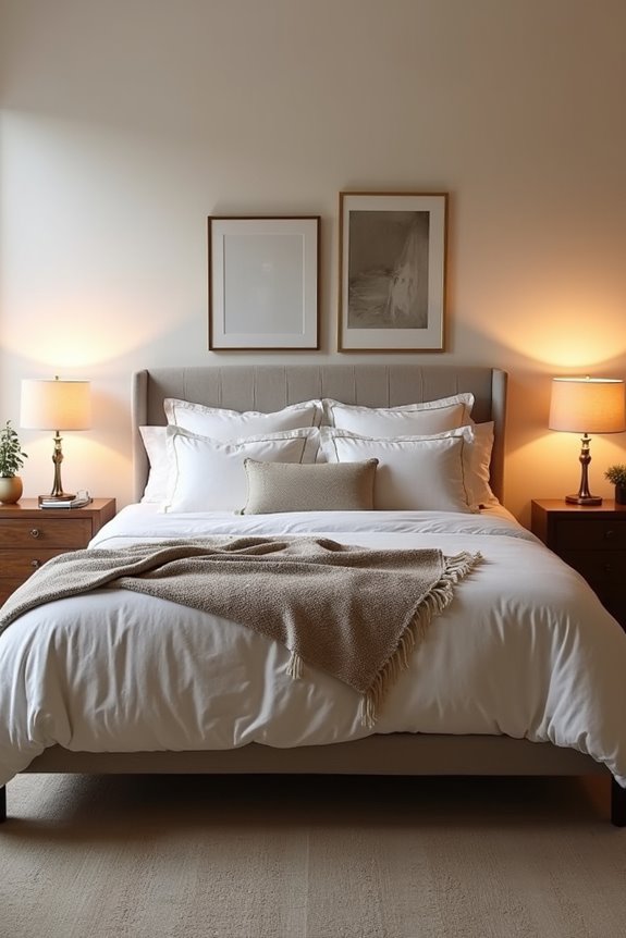 balanced bedside lamps for symmetry