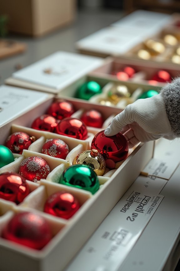 compartmentalized ornament storage with cushioning