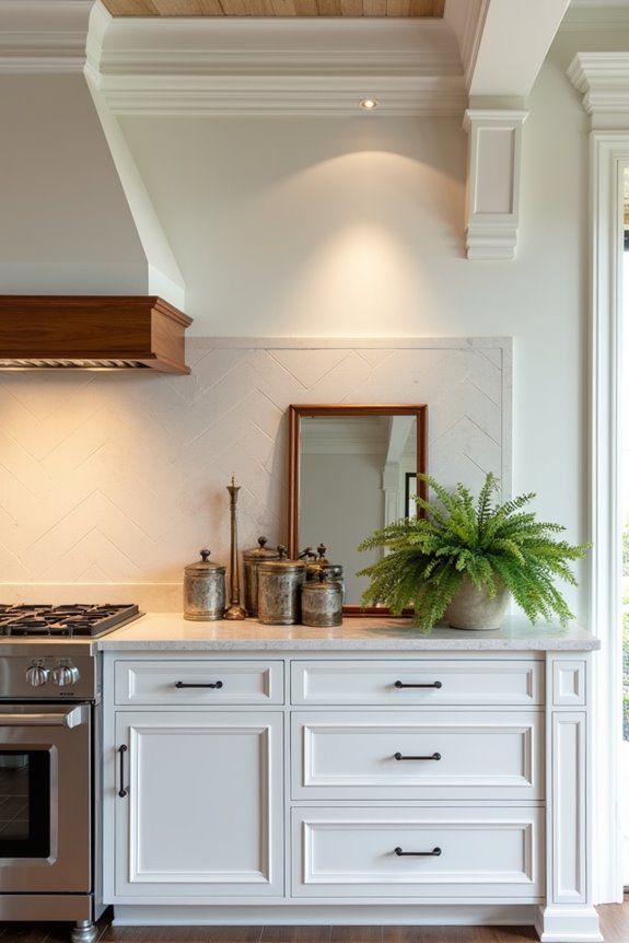 crown molding anchors kitchen