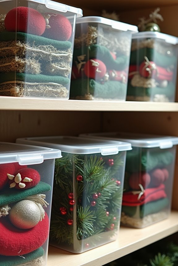 dedicated wreath storage prevents squishing